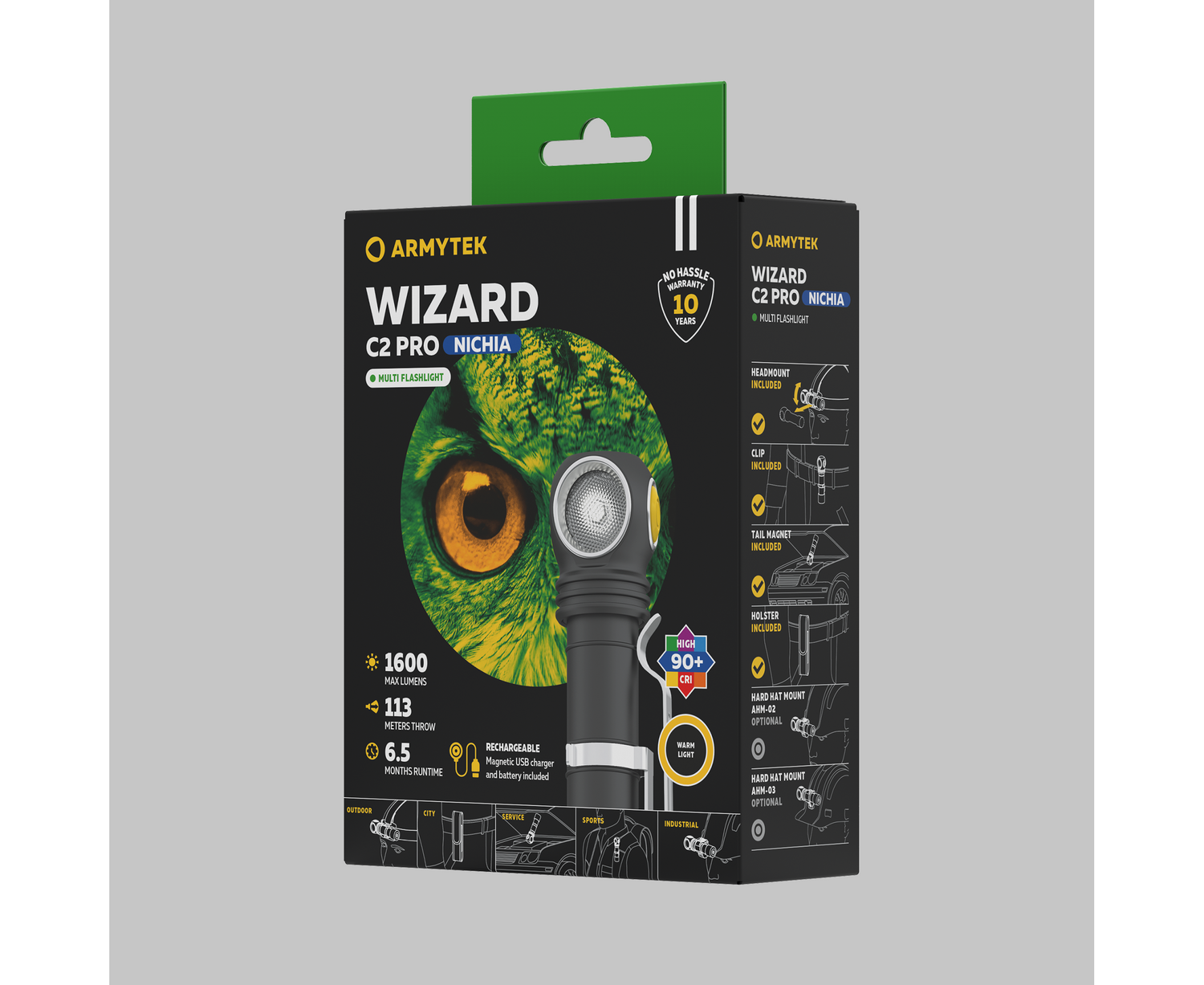 Armytek Flashlights Wizard C2 Pro Nichia Magnet USB (Warm Light)