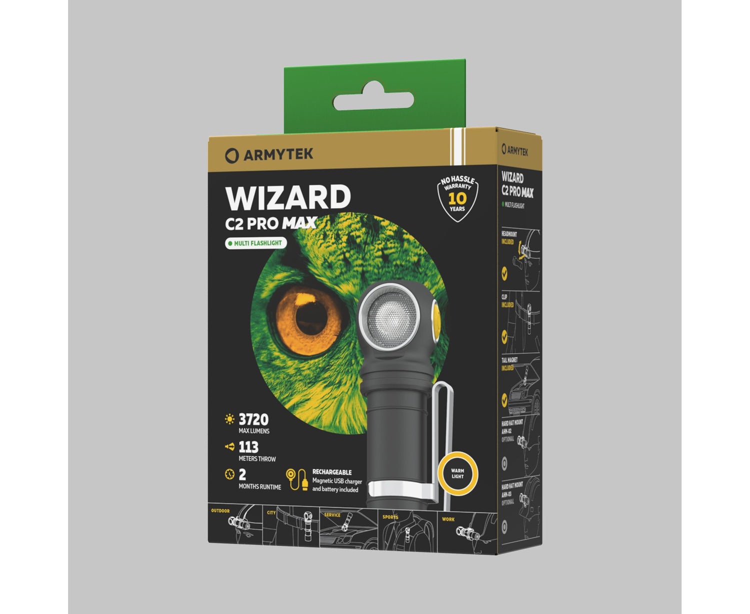Armytek Flashlights Wizard C2 Pro Max Magnet USB (Warm Light)