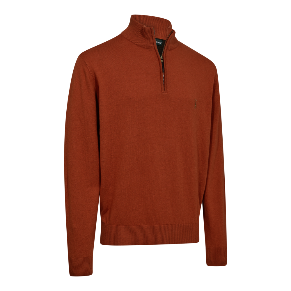 Deerhunter Harrington 1/2-Zip Knit Sweater Oak Rust Melange