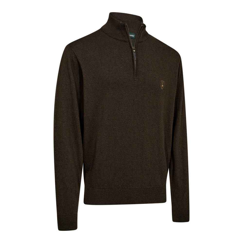 Deerhunter Harrington 1/2-Zip Knit Sweater Brown Melange