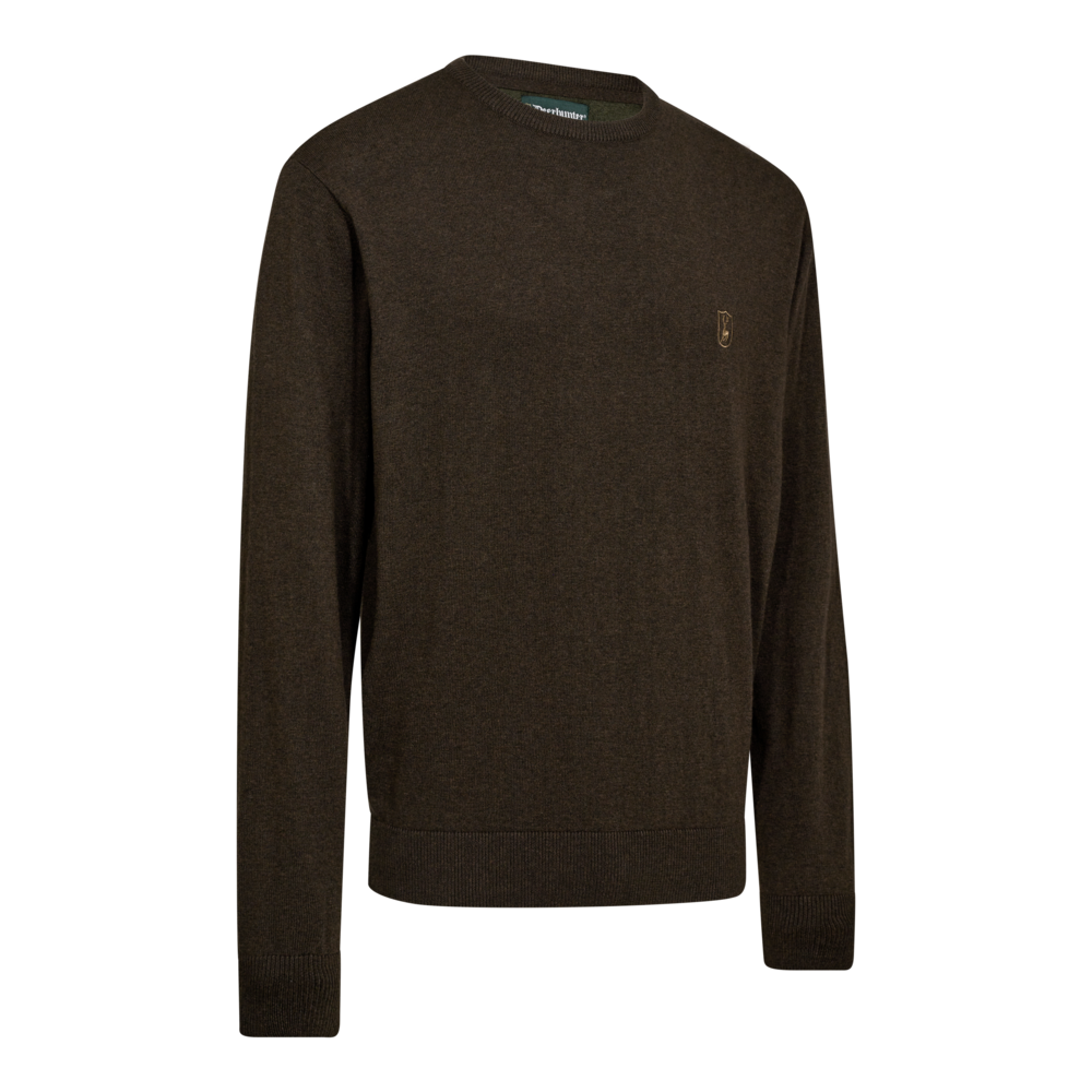 Deerhunter Harrington Round Neck Knitted Sweater Brown Melange