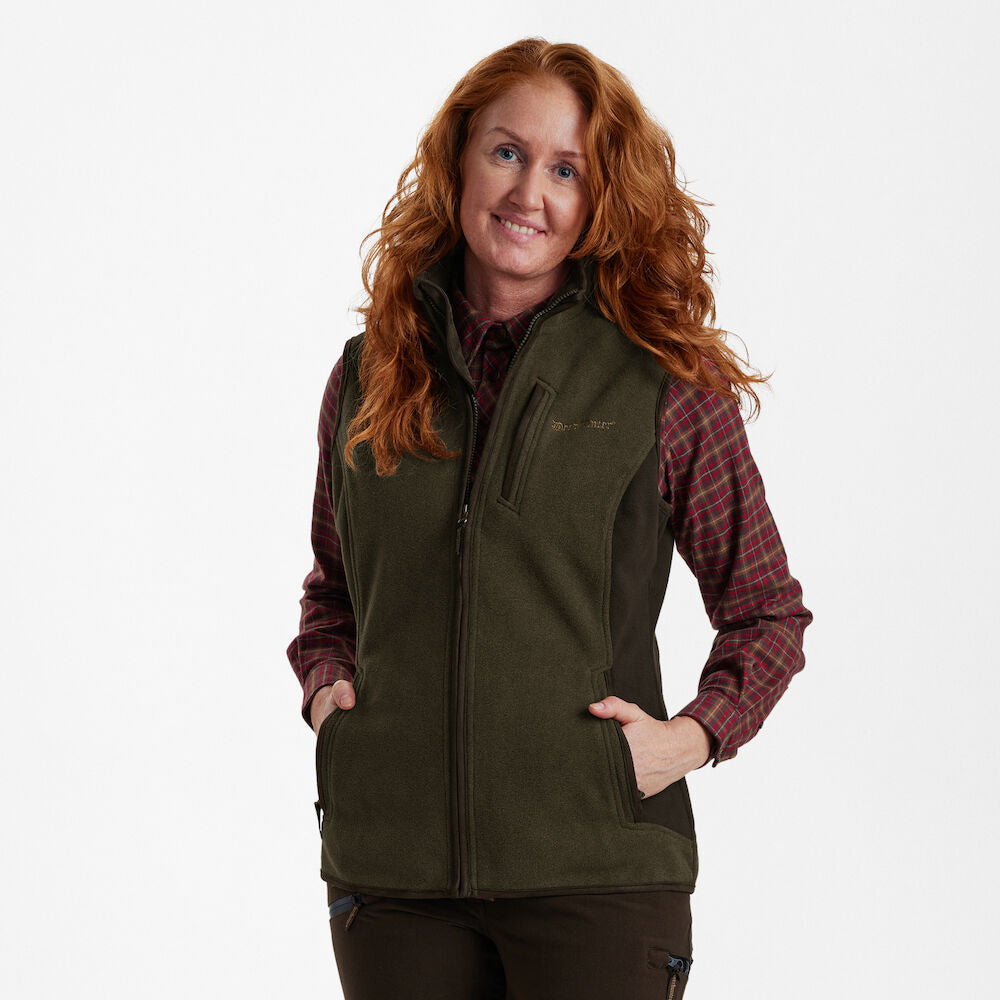 Deerhunter Lady Pam Bonded Fleece Vest Graphite Green Melange