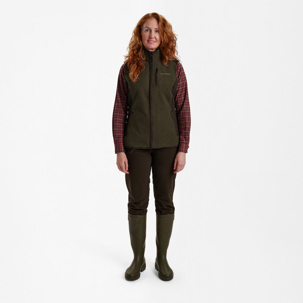 Deerhunter Lady Pam Bonded Fleece Vest Graphite Green Melange