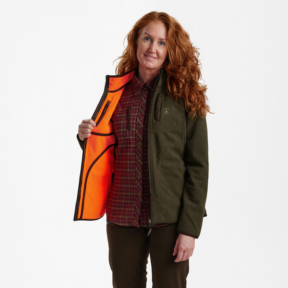 Deerhunter Lady Pam bonded fleece jacket - reversible Orange