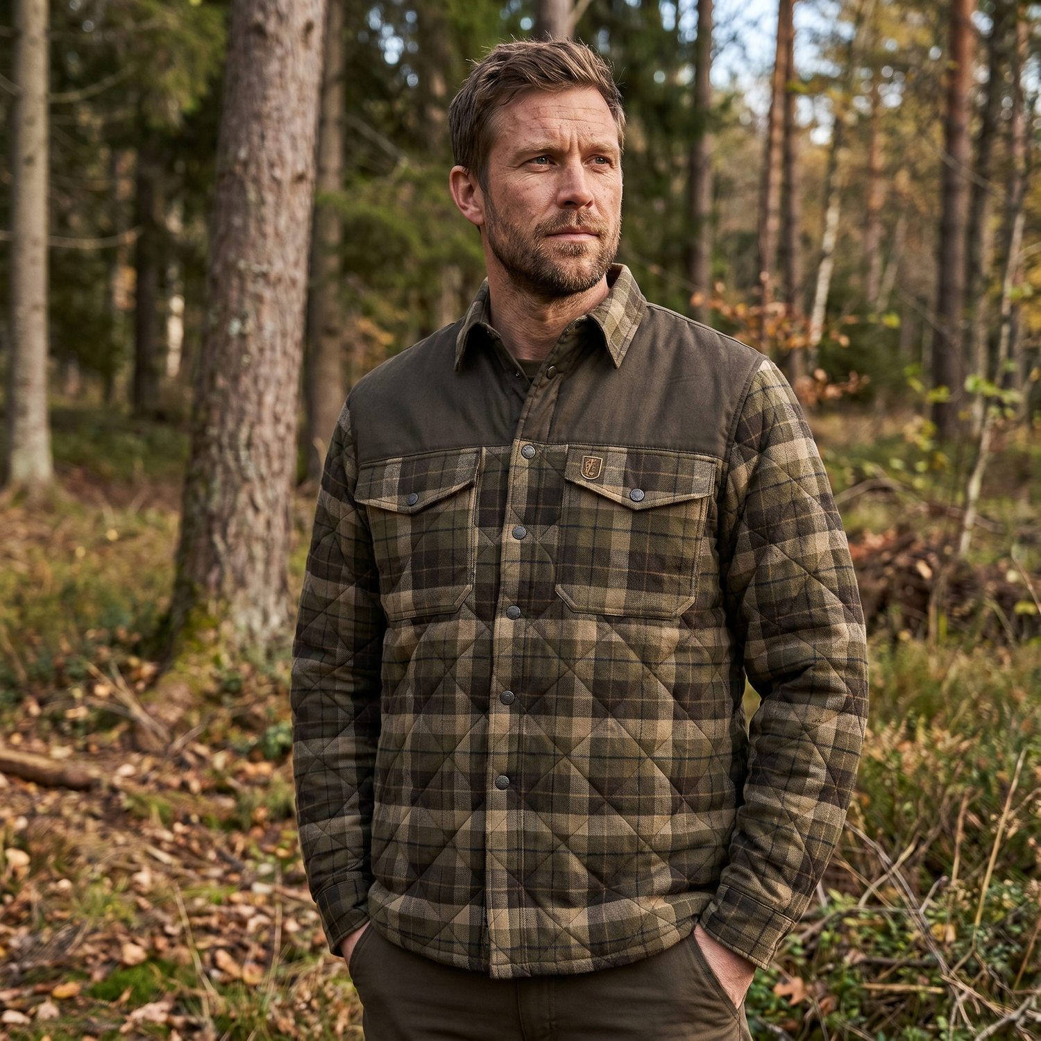 Deerhunter Elbert Gefütterte Hemdjacke Grün Kariert