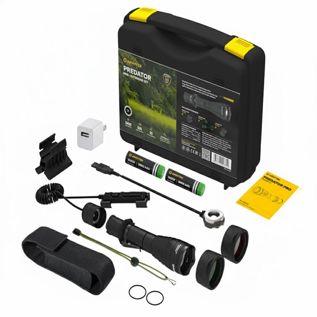 Armytek Flashlights Predator Pro Magnet USB Extended Set Warm
