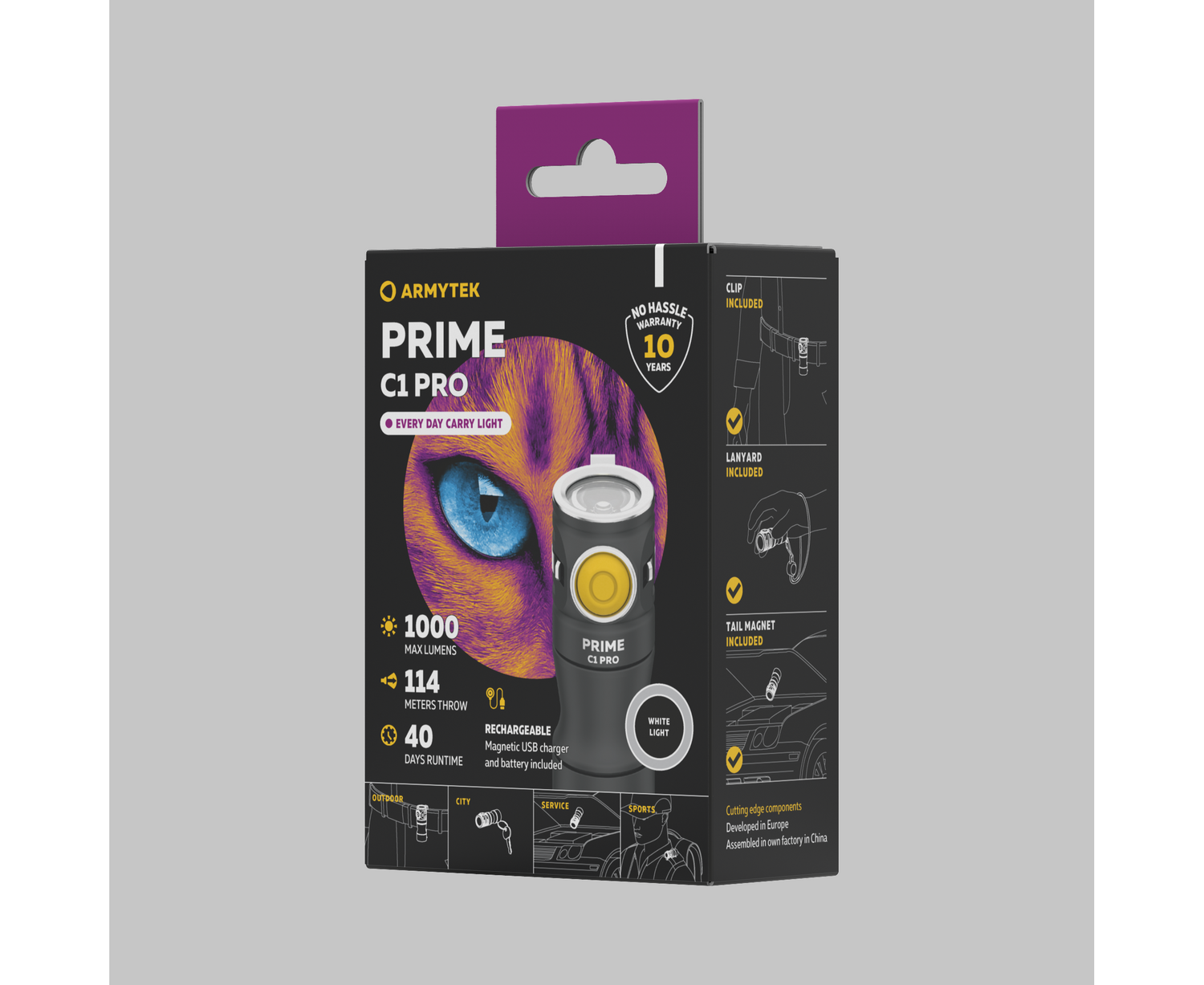 Armytek Flashlights Prime C1 Pro Magnet USB White