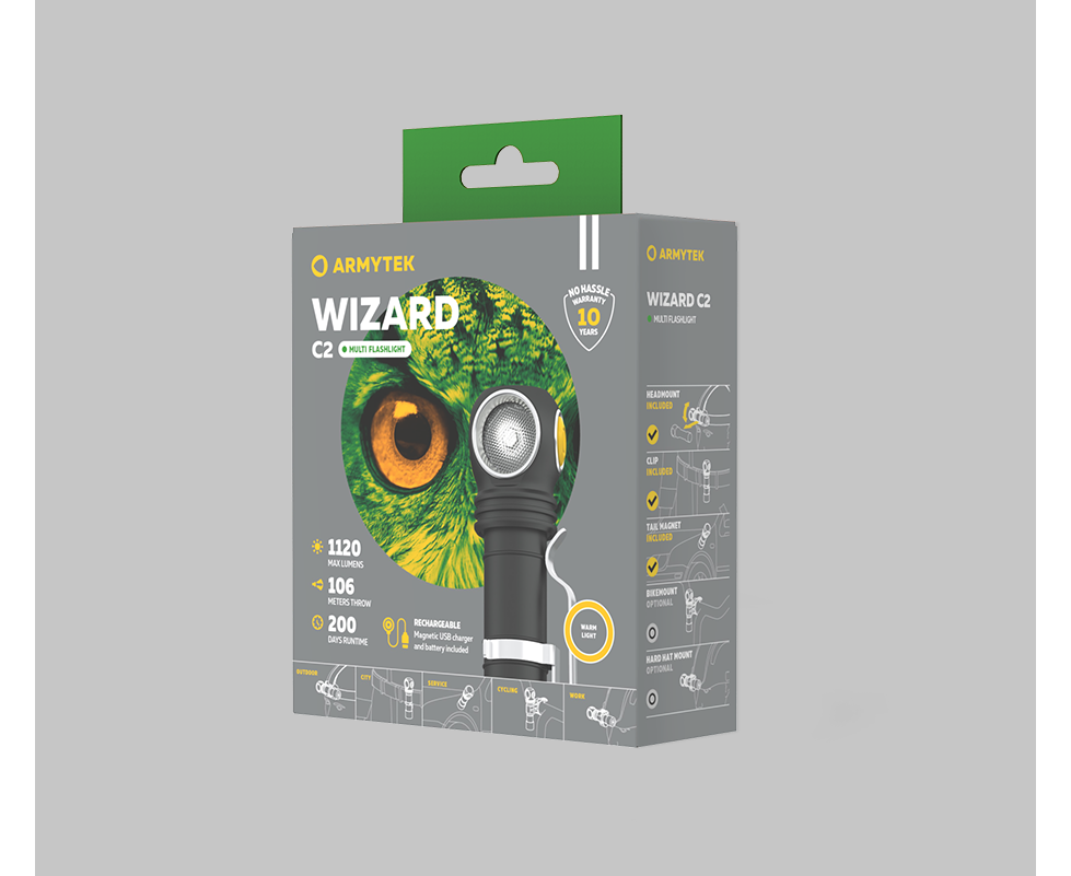 Armytek Flashlights Wizard C2 Magnet USB (warm light)