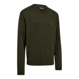 Deerhunter Harrington V-neck Knitted Sweater Forest Ember Melange