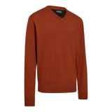 Deerhunter Harrington V-neck Knitted Sweater Oak Rust Melange